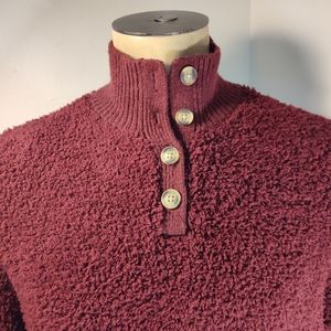 American Eagle AE Women's Medium Soft Fuzzy Sweater Burgundy Maroon